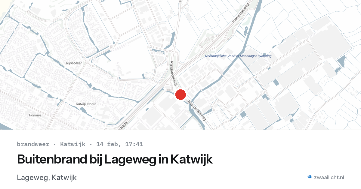 Buitenbrand bij Lageweg in Katwijk — 14 feb 2026