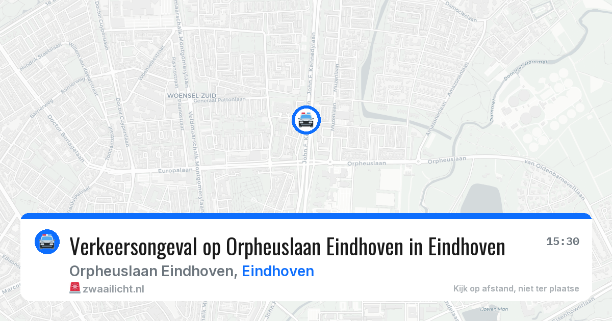 Verkeersongeval op Orpheuslaan Eindhoven in Eindhoven — 2 jul 2026