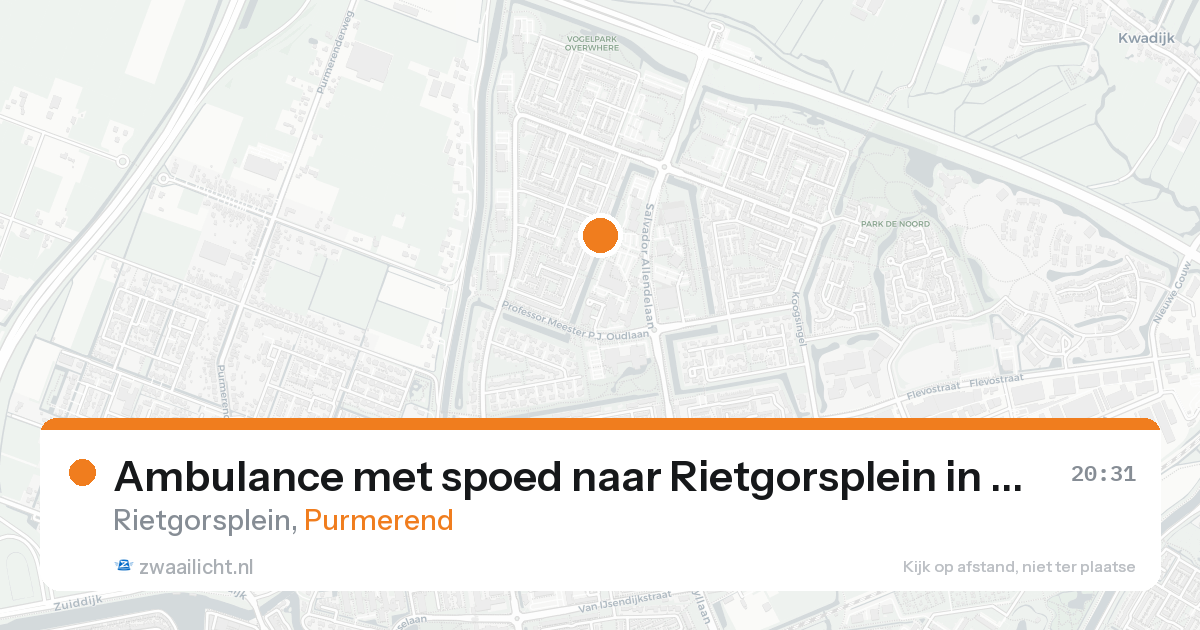 Ambulance met spoed naar Rietgorsplein in Purmerend — 25 aug 2026