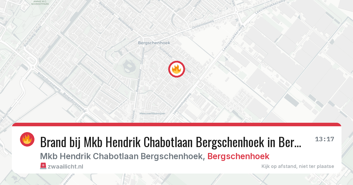 Brand bij Mkb Hendrik Chabotlaan Bergschenhoek in Bergschenhoek — 24 jul 2026