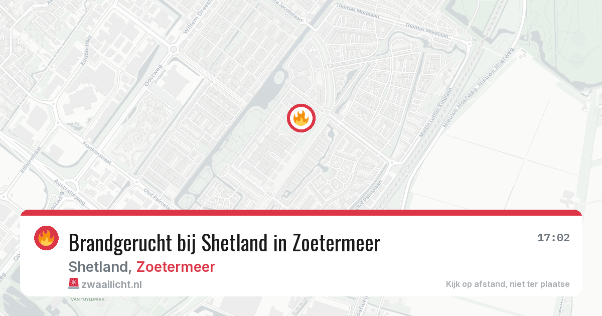 Brandgerucht bij Shetland in Zoetermeer — 29 mei 2026