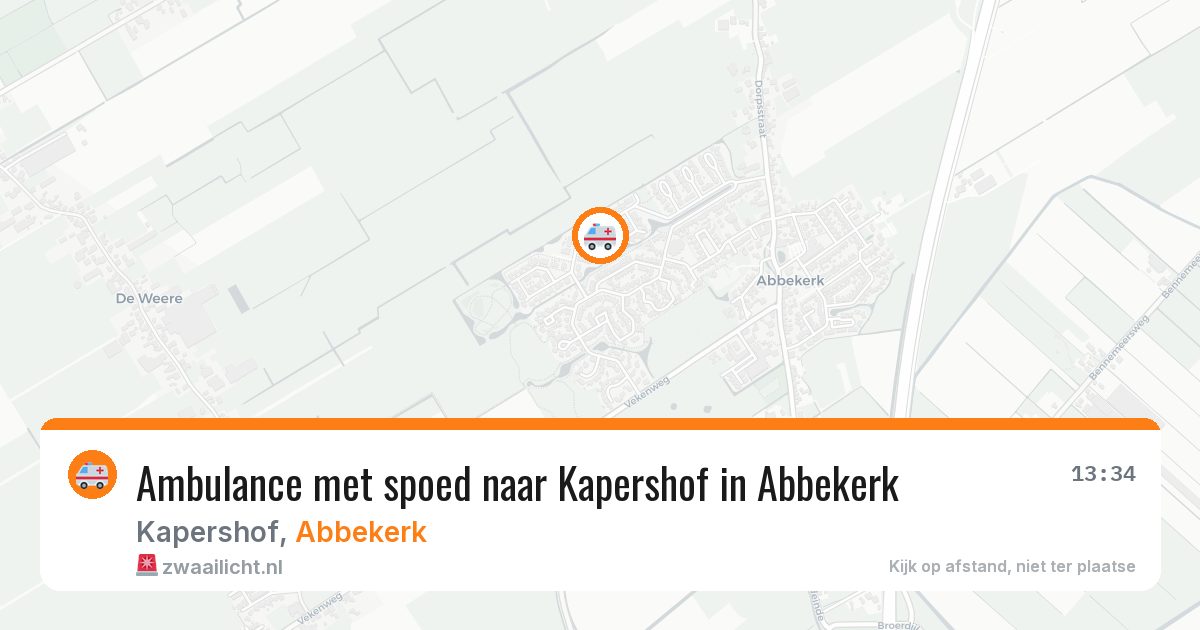 Ambulance met spoed naar Kapershof in Abbekerk — 24 jul 2026