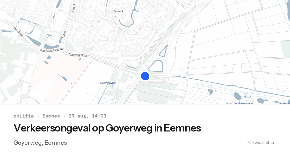 Verkeersongeval op Goyerweg in Eemnes — 29 aug 2026
