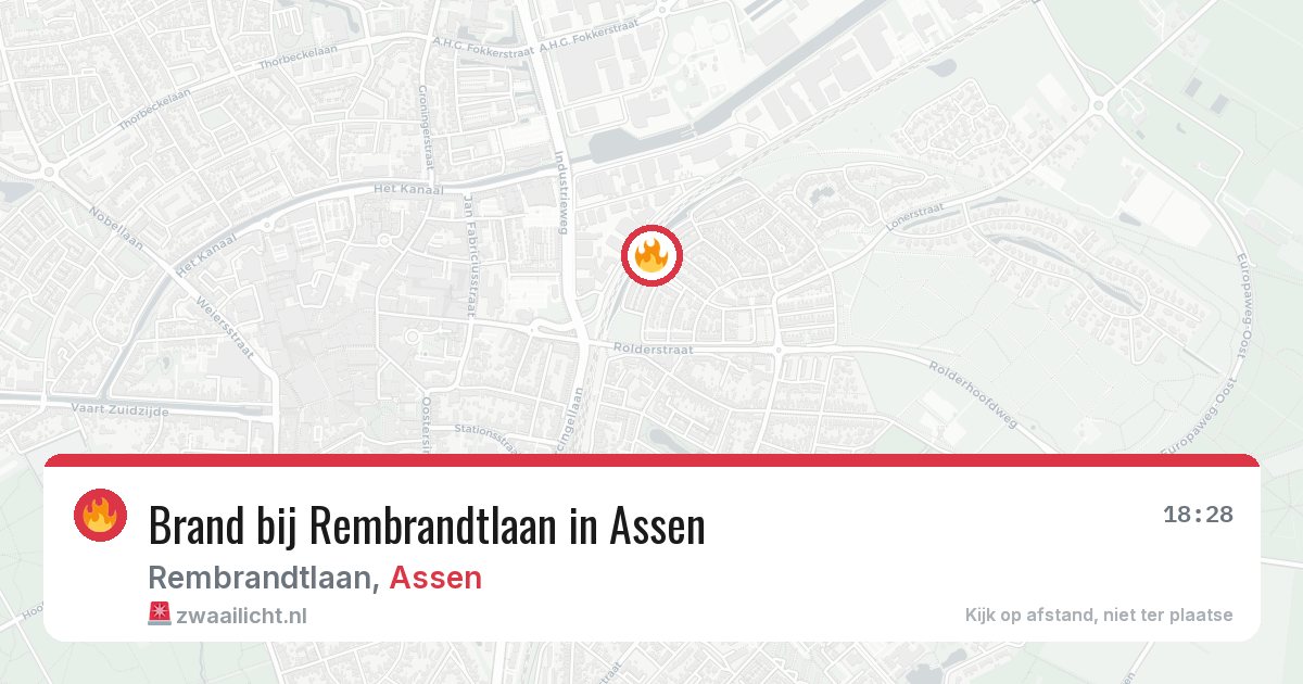 Brand bij Rembrandtlaan in Assen — 30 jul 2026