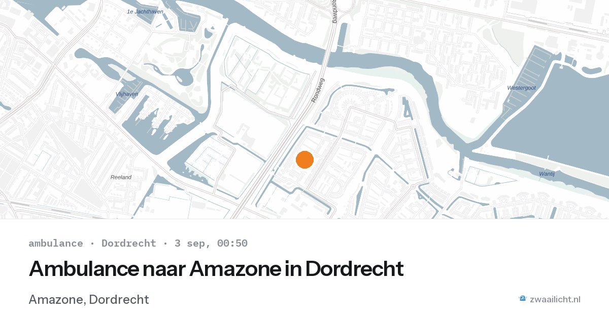 Ambulance naar Amazone in Dordrecht — 2 sep 2026