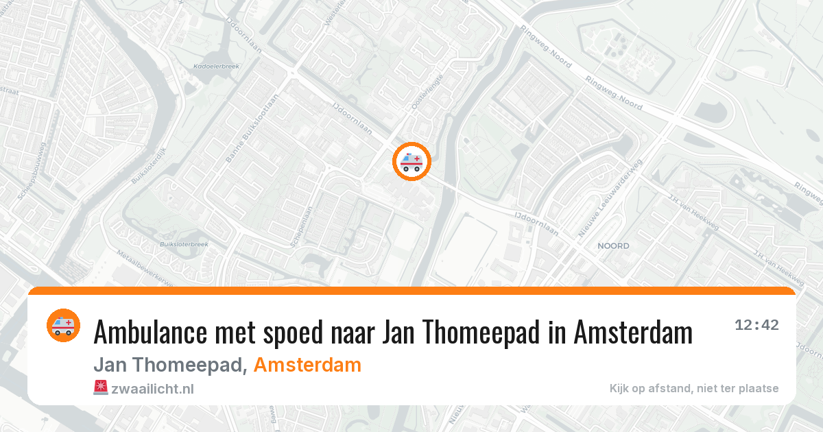 Ambulance met spoed naar Jan Thomeepad in Amsterdam — 16 jun 2026