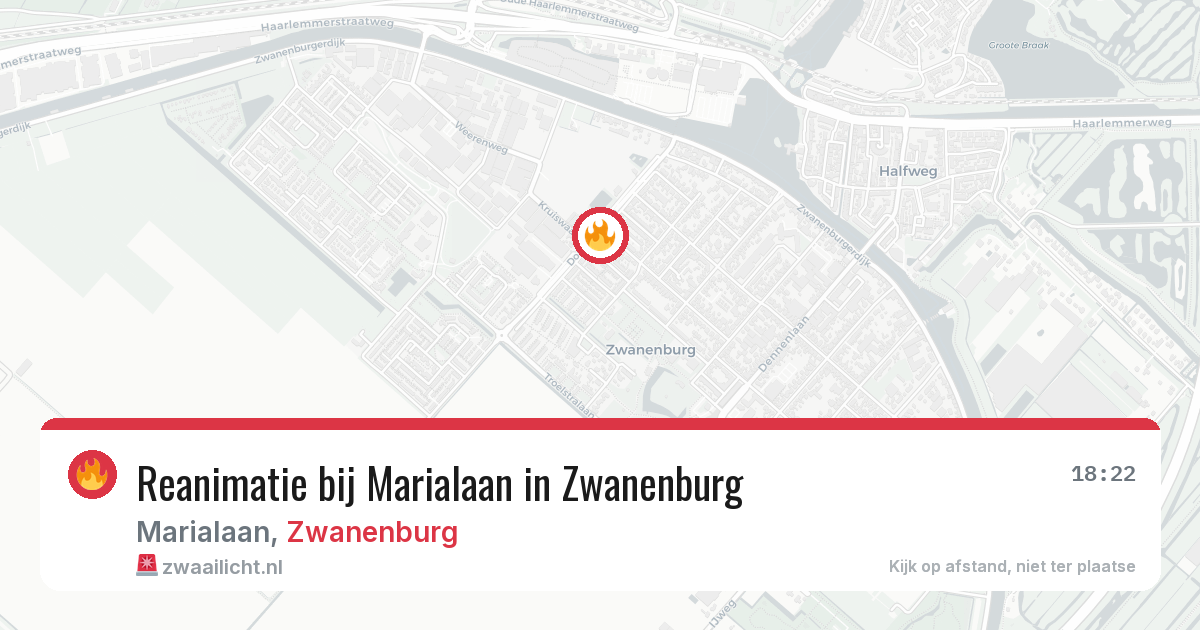 Reanimatie bij Marialaan in Zwanenburg — 18 apr 2026