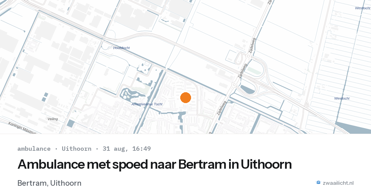Ambulance met spoed naar Bertram in Uithoorn — 31 aug 2026