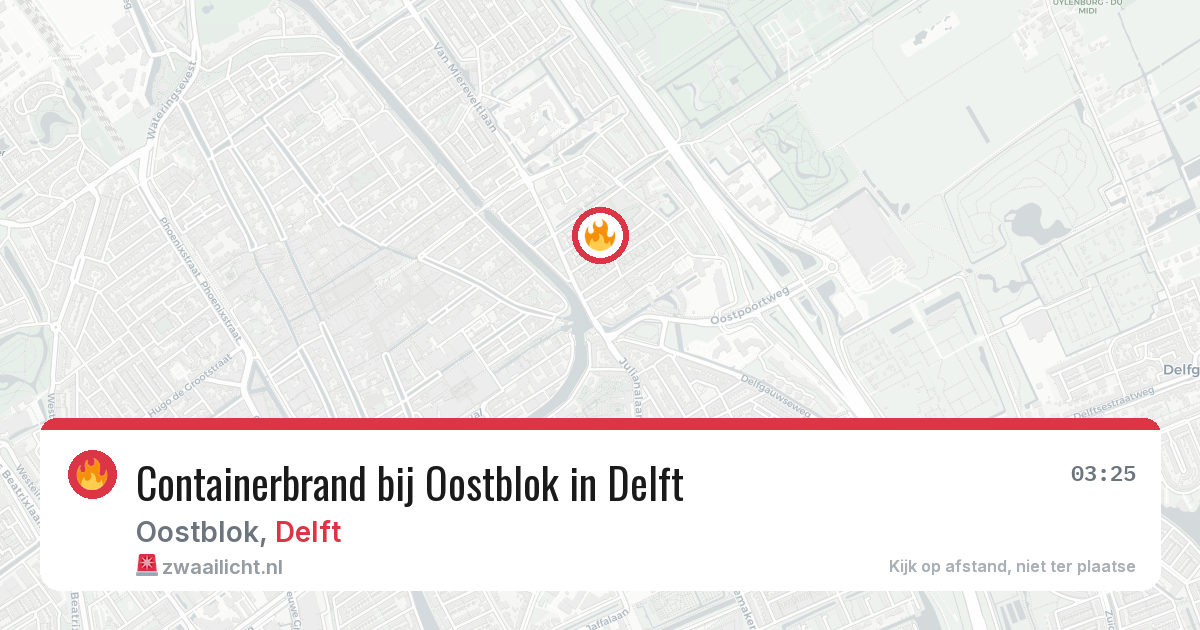 Containerbrand bij Oostblok in Delft — 5 mei 2026