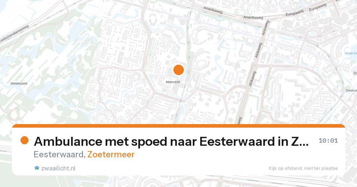 Ambulance met spoed naar Eesterwaard in Zoetermeer — 28 aug 2026