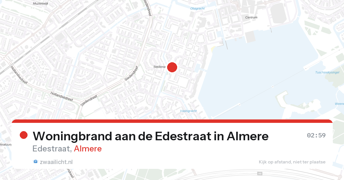 Woningbrand aan de Edestraat in Almere — 27 aug 2026