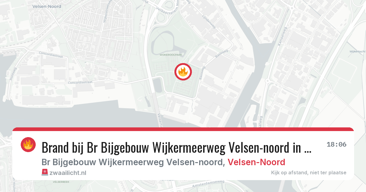 Brand bij Br Bijgebouw Wijkermeerweg Velsen-noord in Velsen-Noord — 24 apr 2026