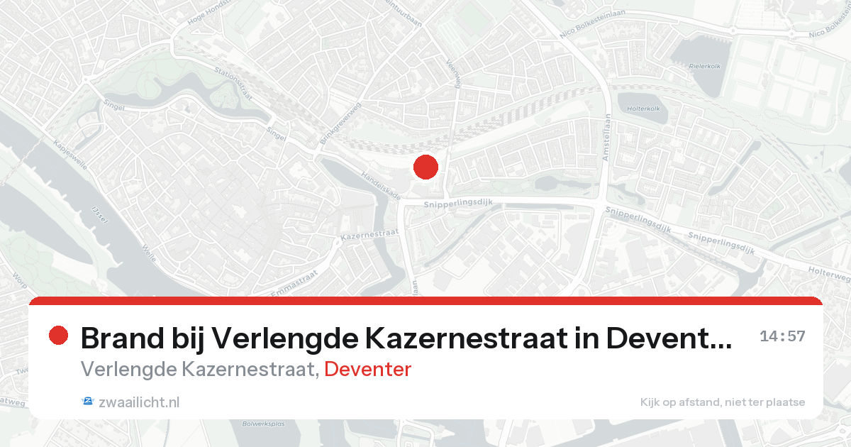 Brand bij Verlengde Kazernestraat in Deventer — 21 aug 2026
