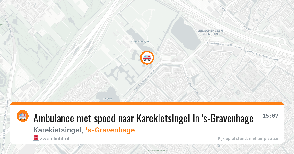 Ambulance met spoed naar Karekietsingel in 's-Gravenhage — 6 aug 2026