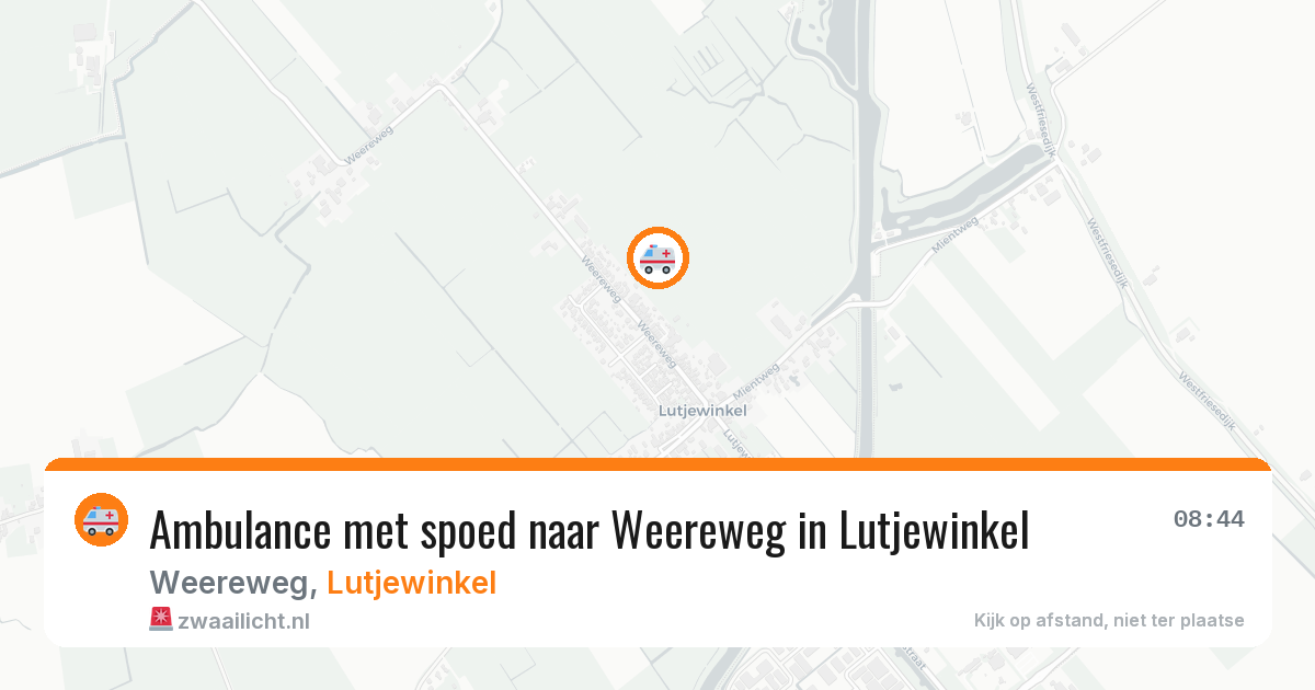 Ambulance met spoed naar Weereweg in Lutjewinkel — 3 aug 2026