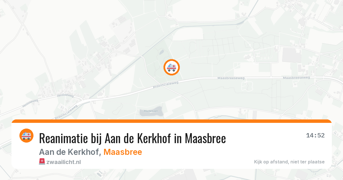 Reanimatie bij Aan de Kerkhof in Maasbree — 9 aug 2026