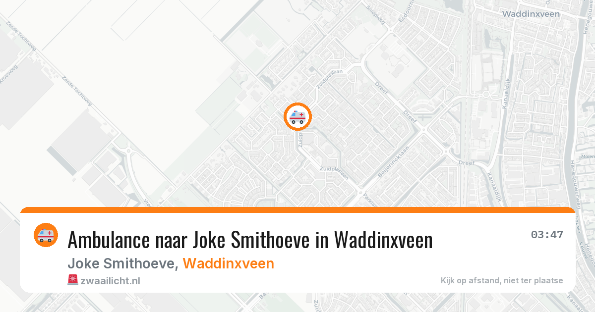 Ambulance naar Joke Smithoeve in Waddinxveen — 28 mei 2026
