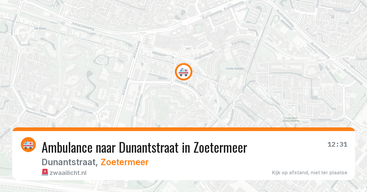 Ambulance naar Dunantstraat in Zoetermeer — 6 mei 2026