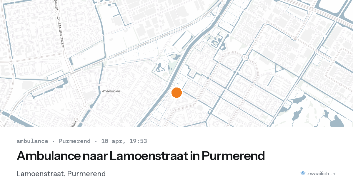 Ambulance naar Lamoenstraat in Purmerend — 10 apr 2026