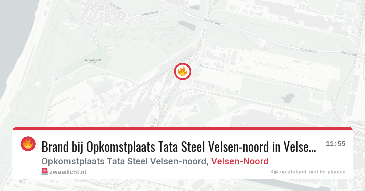 Brand bij Opkomstplaats Tata Steel Velsen-noord in Velsen-Noord — 21 jun 2026