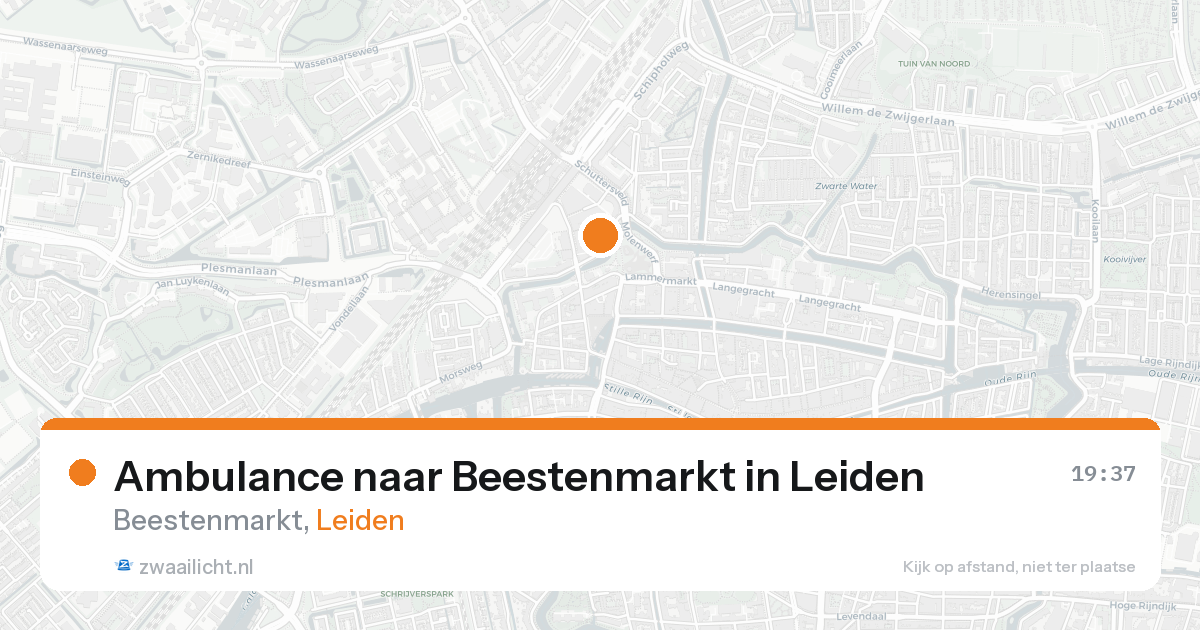 Ambulance naar Beestenmarkt in Leiden — 19 aug 2026
