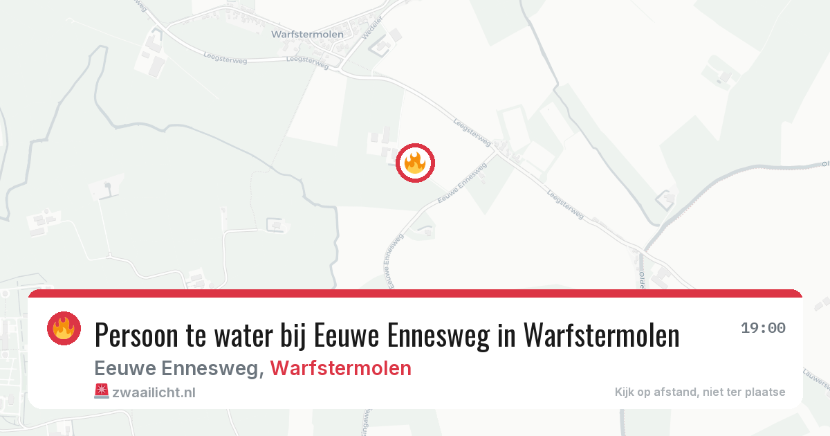 Persoon te water bij Eeuwe Ennesweg in Warfstermolen — 31 jan 2026