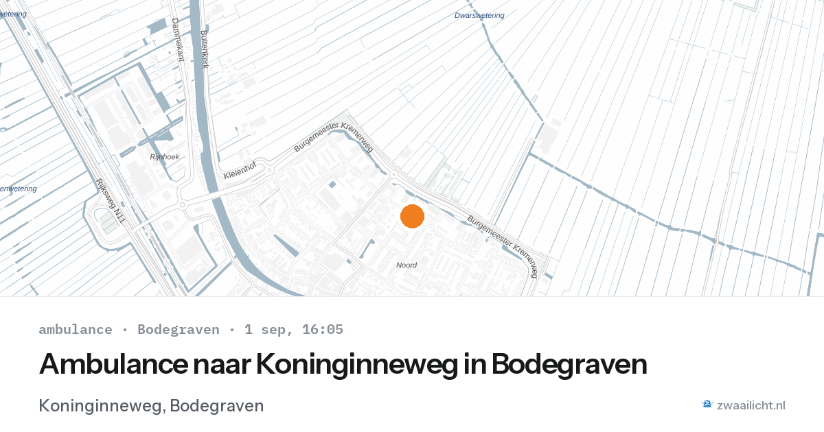Ambulance naar Koninginneweg in Bodegraven — 1 sep 2026