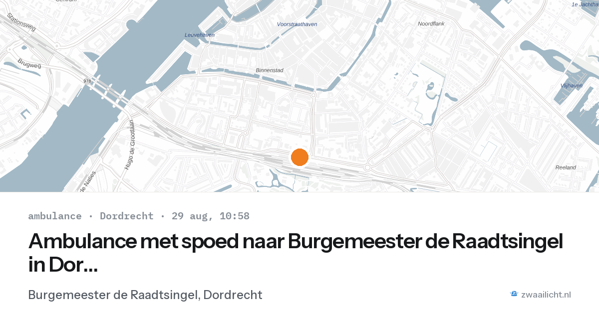 Ambulance met spoed naar Burgemeester de Raadtsingel in Dordrecht — 29 aug 2026