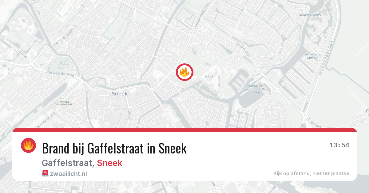 Brand bij Gaffelstraat in Sneek — 22 jun 2026