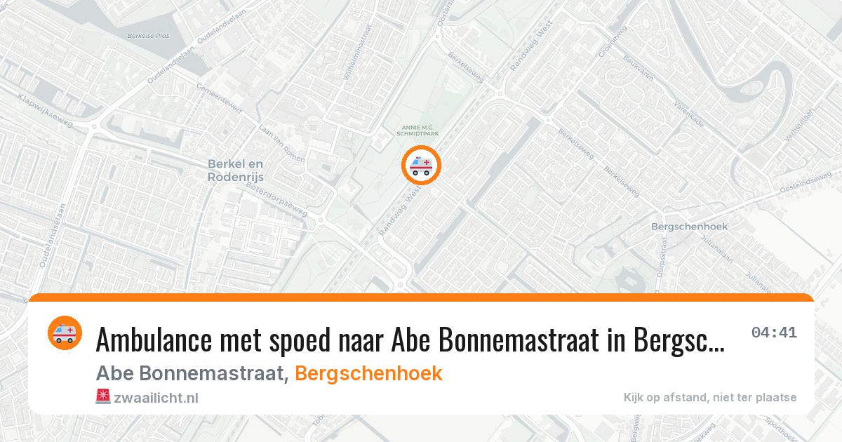Ambulance met spoed naar Abe Bonnemastraat in Bergschenhoek — 24 apr 2026