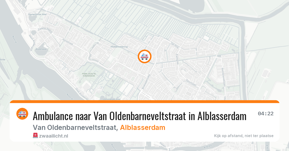 Ambulance naar Van Oldenbarneveltstraat in Alblasserdam — 13 mei 2026