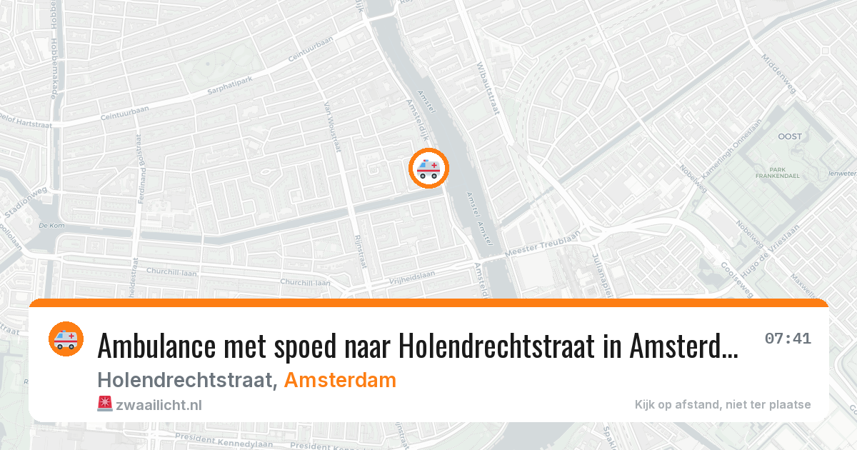 Ambulance met spoed naar Holendrechtstraat in Amsterdam — 19 jun 2026