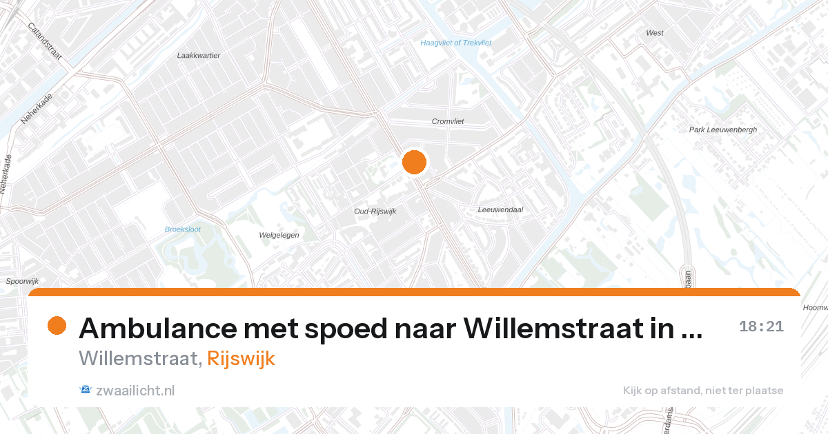 Ambulance met spoed naar Willemstraat in Rijswijk — 28 aug 2026