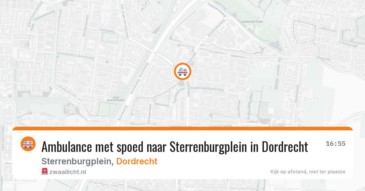 Ambulance met spoed naar Sterrenburgplein in Dordrecht — 22 apr 2026