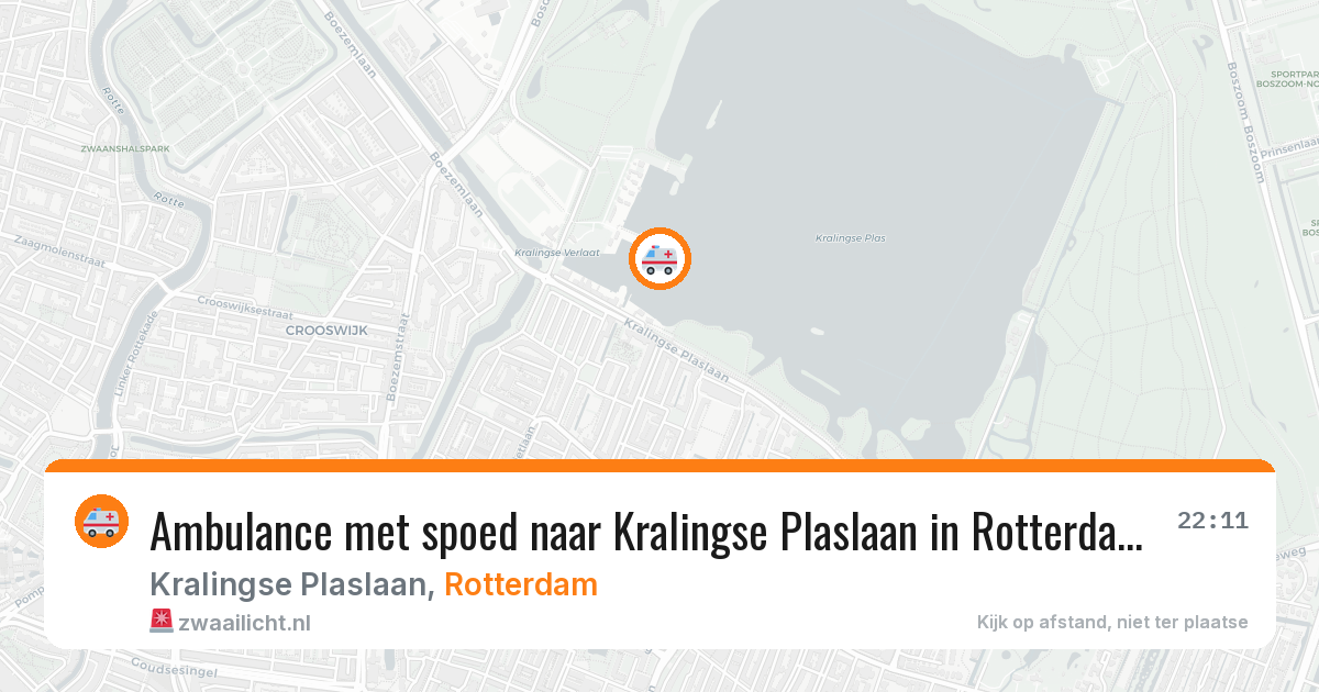 Ambulance met spoed naar Kralingse Plaslaan in Rotterdam — 1 aug 2026