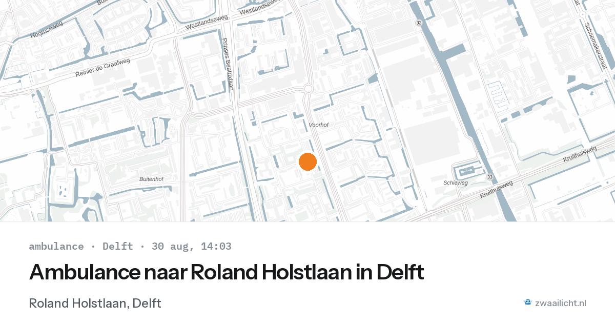 Ambulance naar Roland Holstlaan in Delft — 30 aug 2026