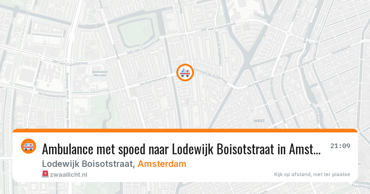 Ambulance met spoed naar Lodewijk Boisotstraat in Amsterdam — 8 mei 2026
