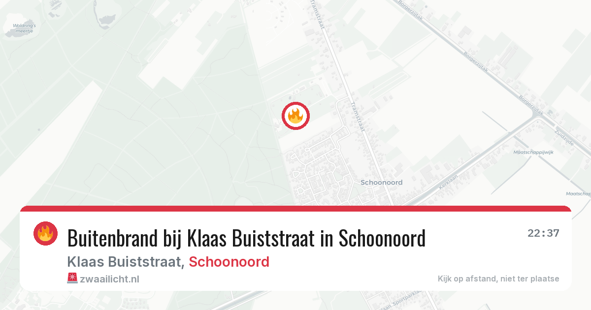 Buitenbrand bij Klaas Buiststraat in Schoonoord — 8 aug 2026