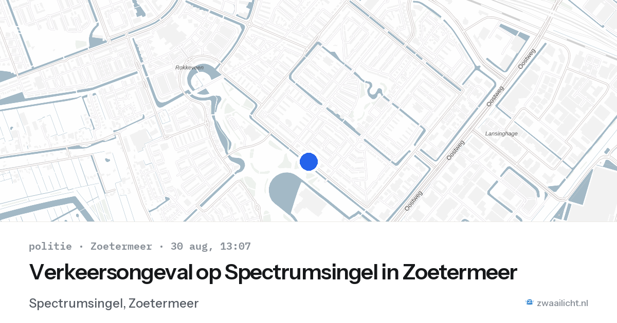 Verkeersongeval op Spectrumsingel in Zoetermeer — 30 aug 2026