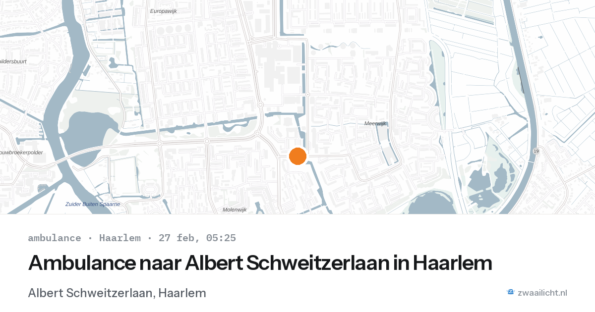 Ambulance naar Albert Schweitzerlaan in Haarlem — 27 feb 2026