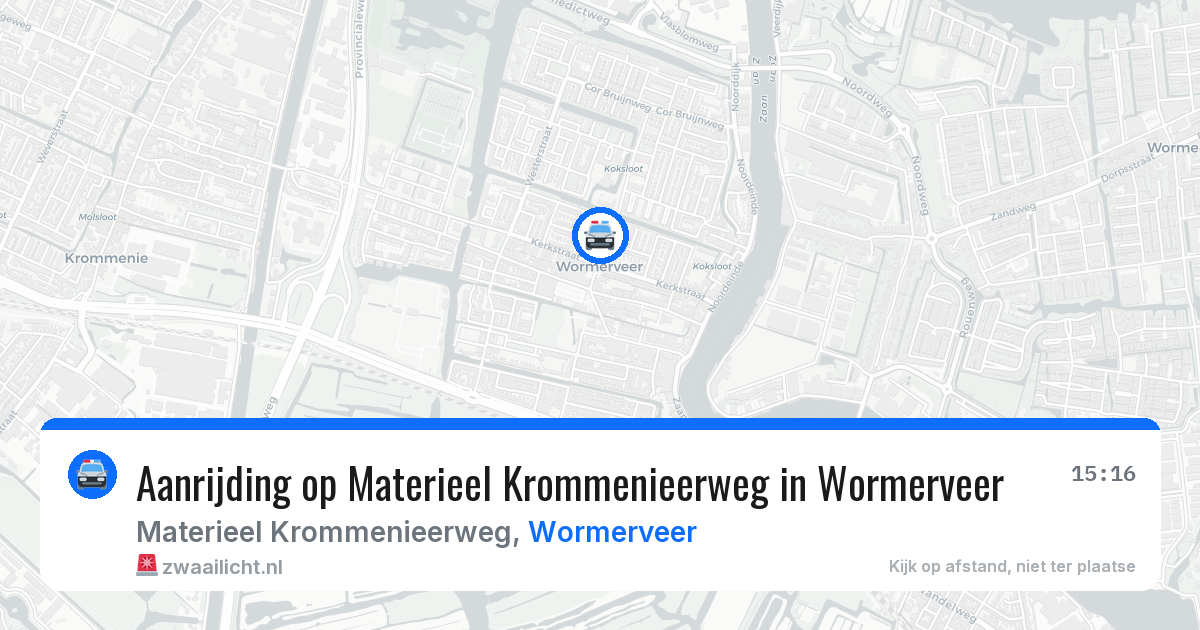 Aanrijding op Materieel Krommenieerweg in Wormerveer — 4 jul 2026