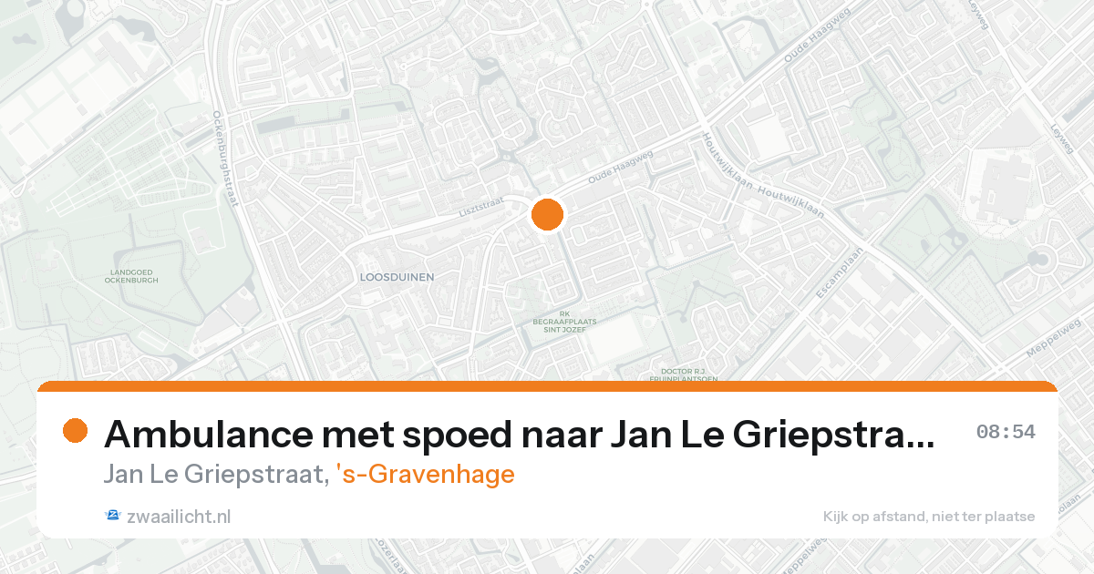 Ambulance met spoed naar Jan Le Griepstraat in 's-Gravenhage — 22 aug 2026