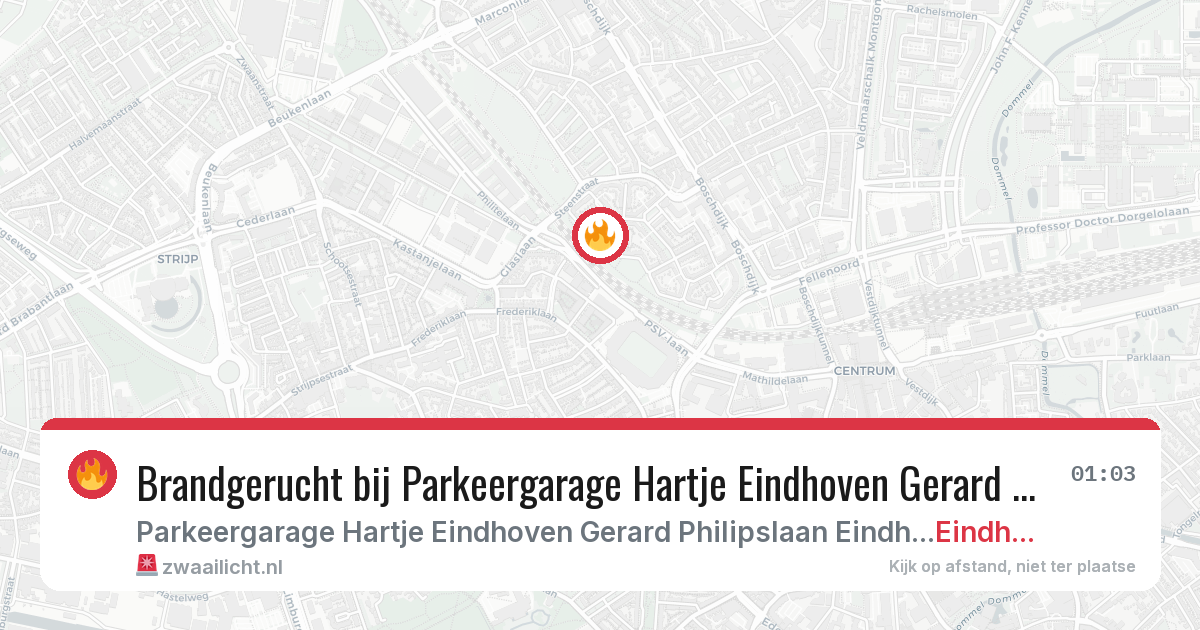Brandgerucht bij Parkeergarage Hartje Eindhoven Gerard Philipslaan Eindhoven in Eindhoven — 27 mei 2026