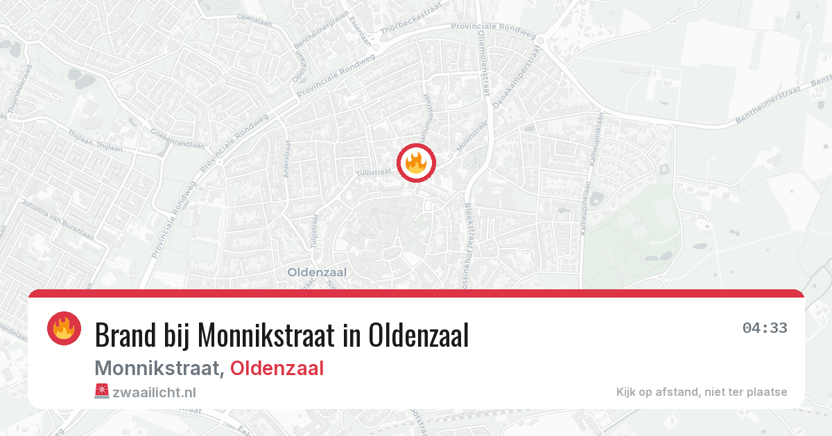 Brand bij Monnikstraat in Oldenzaal — 15 mrt 2026