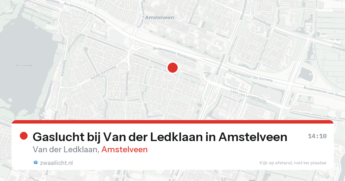 Gaslucht bij Van der Ledklaan in Amstelveen — 4 jun 2026