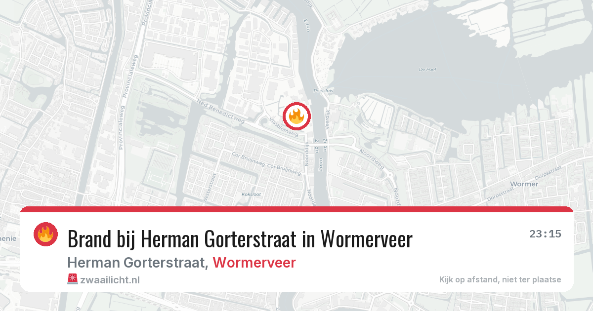 Brand bij Herman Gorterstraat in Wormerveer — 24 mrt 2026