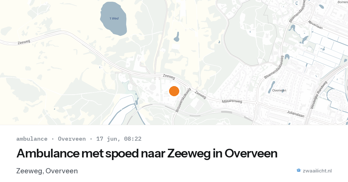 Ambulance met spoed naar Zeeweg in Overveen — 17 jun 2026