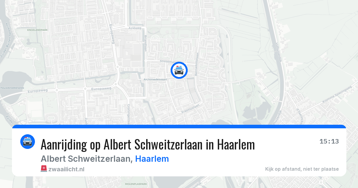 Aanrijding op Albert Schweitzerlaan in Haarlem — 16 mei 2026