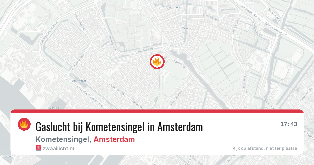 Gaslucht bij Kometensingel in Amsterdam — 5 mei 2026