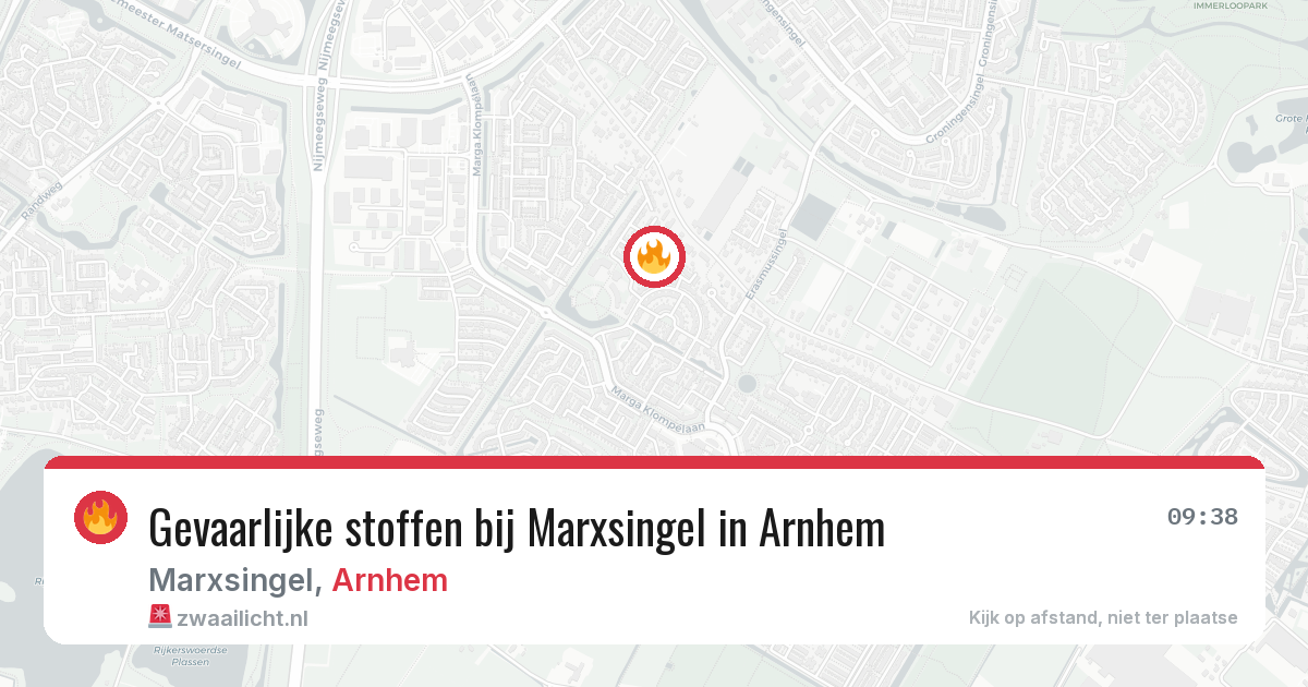 Gevaarlijke stoffen bij Marxsingel in Arnhem — 31 mrt 2026
